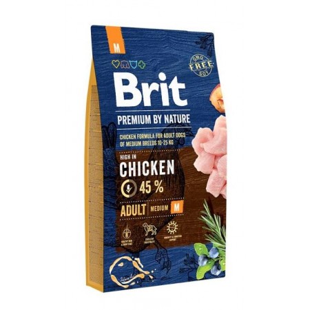 Brit Premium Adult Medium M корм для собак средних пород с курицей 8 кг